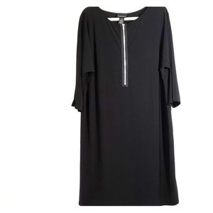Black, zipper front plus size dress